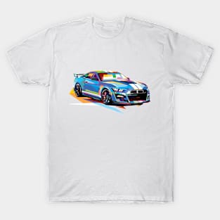 Blue Ford Mustang, Artwork painting T-Shirt